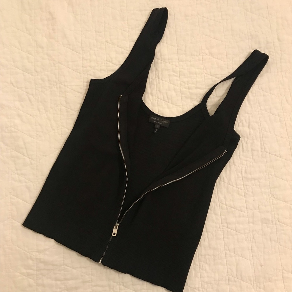 Black rag & bone zippered top